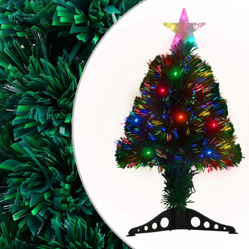 vidaXL Pre-lit Christmas Tree with Stand&LED 64 cm Fibre Optic