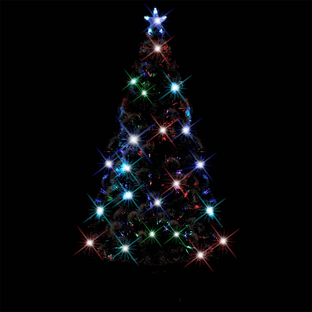 vidaXL Pre-lit Christmas Tree Green and White 150 cm Fibre Optic