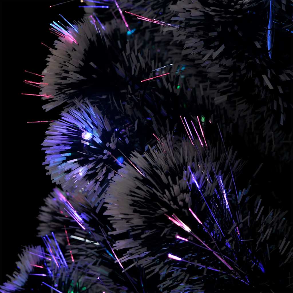 vidaXL Pre-lit Christmas Tree Green and White 150 cm Fibre Optic