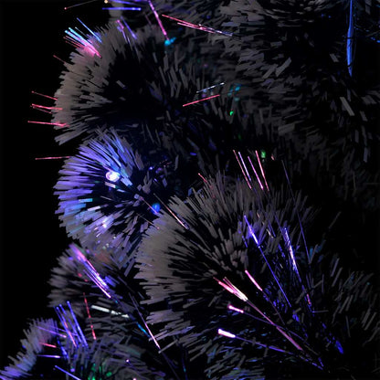 vidaXL Pre-lit Christmas Tree Green and White 150 cm Fibre Optic