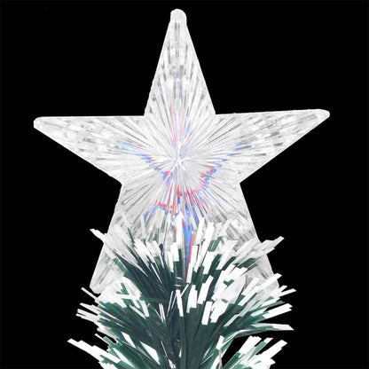 vidaXL Pre-lit Christmas Tree Green and White 150 cm Fibre Optic