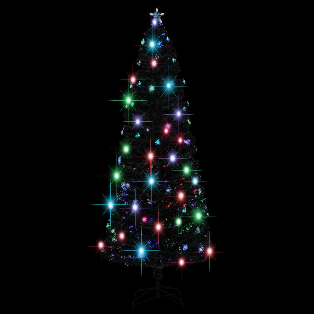 vidaXL Pre-lit Christmas Tree Green and White 240 cm Fibre Optic