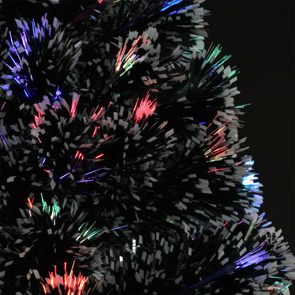 vidaXL Pre-lit Christmas Tree Green and White 240 cm Fibre Optic