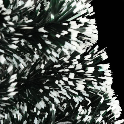 vidaXL Pre-lit Christmas Tree Green and White 240 cm Fibre Optic