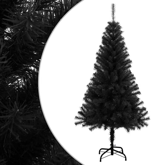 vidaXL Artificial Christmas Tree | Black | PVC, Steel | 120 cm Height