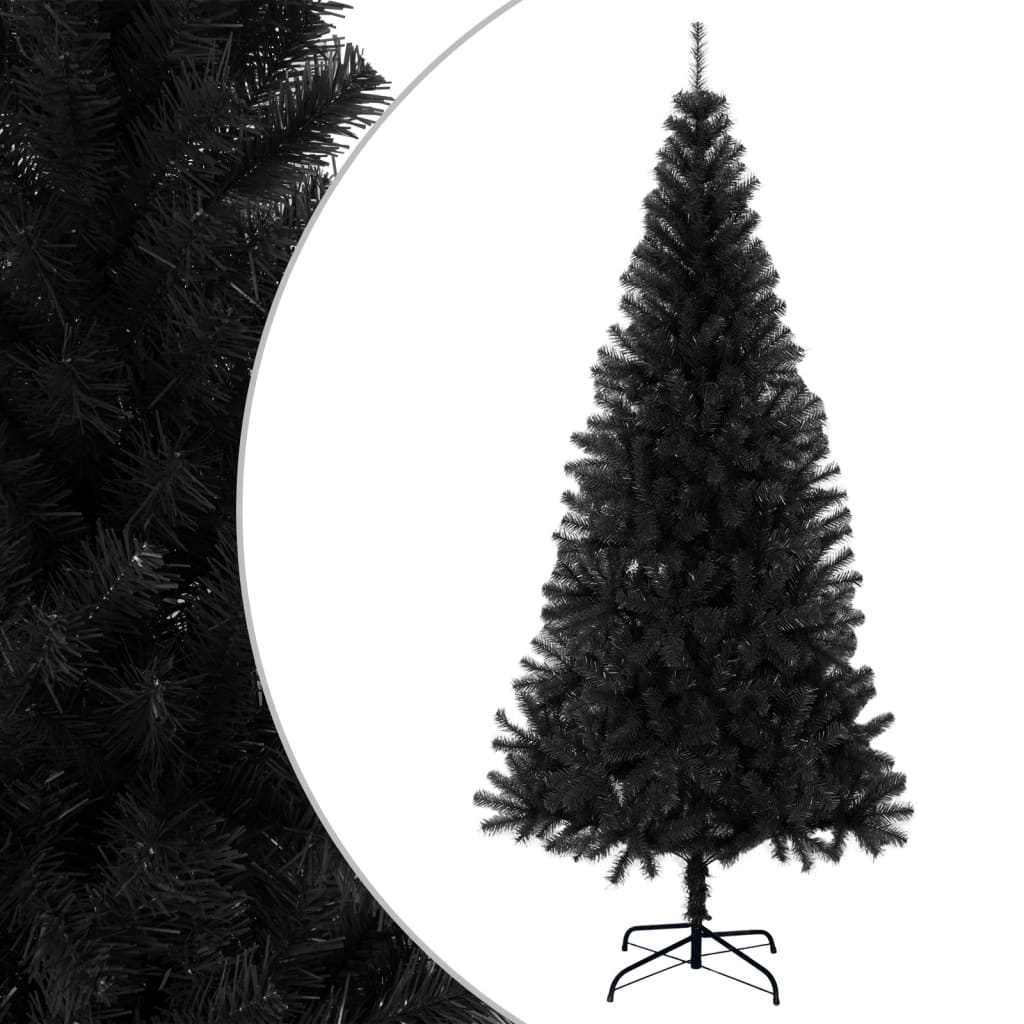 vidaXL Artificial Christmas Tree | Black | PVC, steel | Large | Durable
