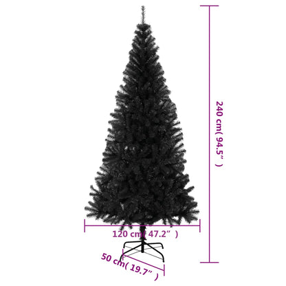 vidaXL Artificial Christmas Tree | Black | PVC, steel | Large | Durable