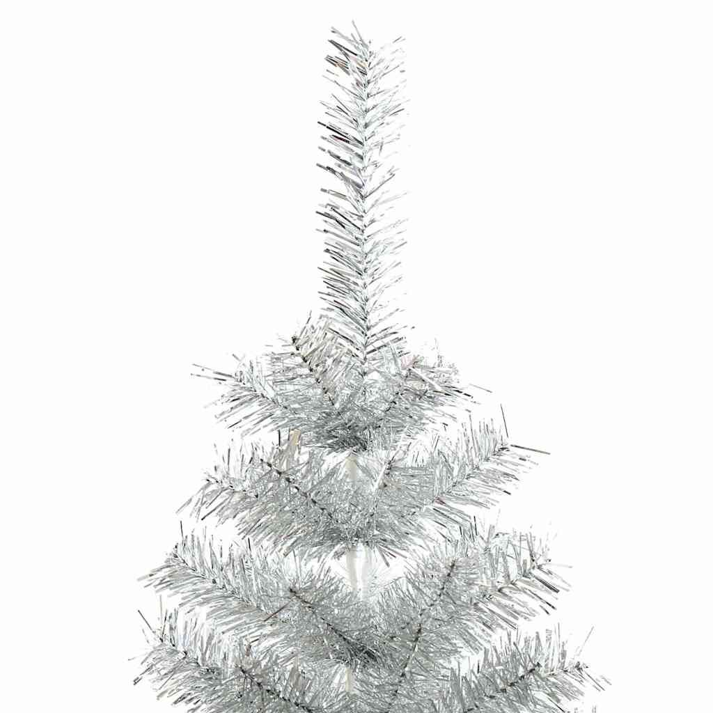 vidaXL Artificial Christmas Tree with Stand Silver 120 cm PET