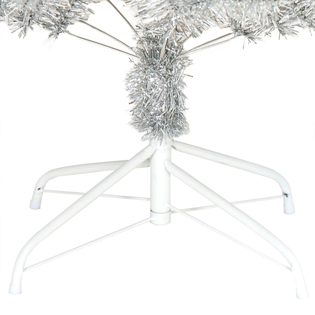 vidaXL Artificial Christmas Tree with Stand Silver 240 cm PET