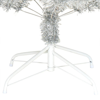 vidaXL Artificial Christmas Tree with Stand Silver 240 cm PET