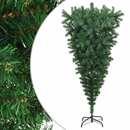 329174 vidaXL Upside-down Artificial Christmas Tree with Stand Green 180 cm