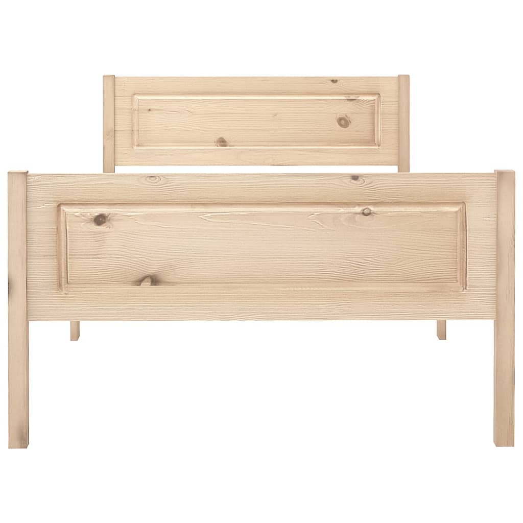 vidaXL Bed Frame | Natural Wood | Solid Pinewood, Plywood | 100x200 cm