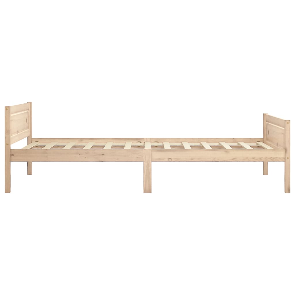 vidaXL Bed Frame | Natural Wood | Solid Pinewood, Plywood | 100x200 cm
