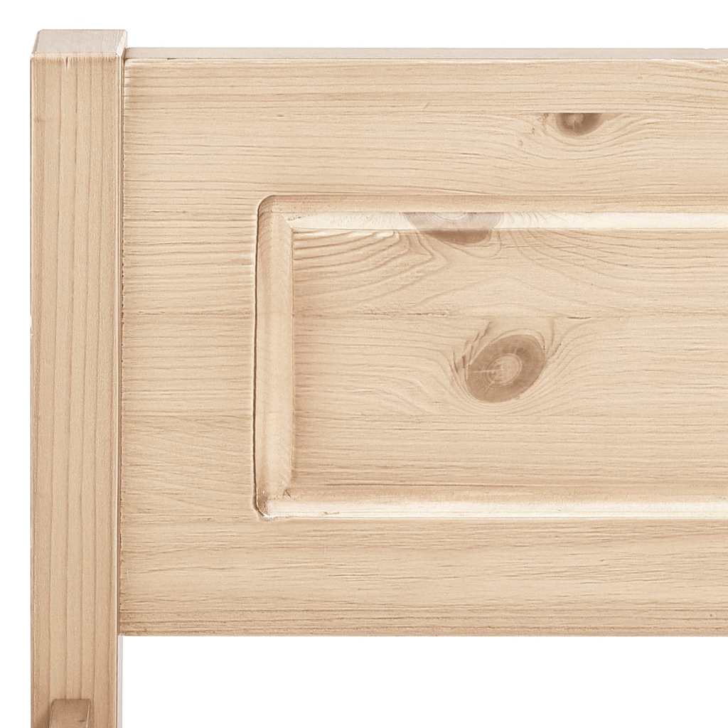 vidaXL Bed Frame | Natural Wood | Solid Pinewood, Plywood | Double