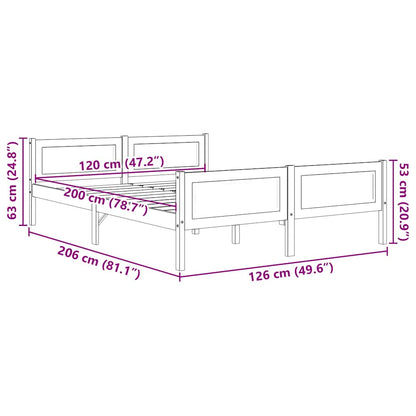 vidaXL Bed Frame | Natural Wood | Solid Pinewood, Plywood | Double