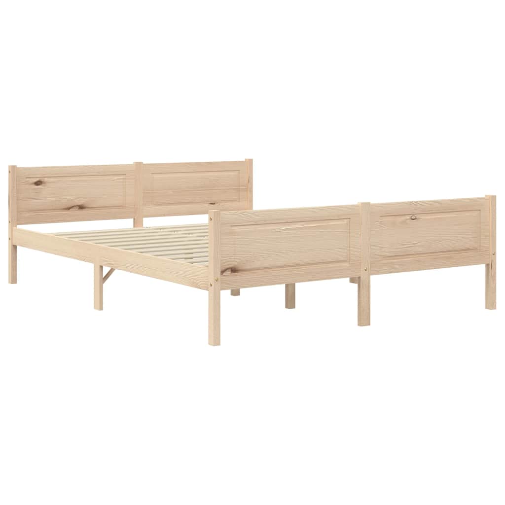 vidaXL Bed Frame | Pine | Solid pinewood, plywood | Double | Bed Frame
