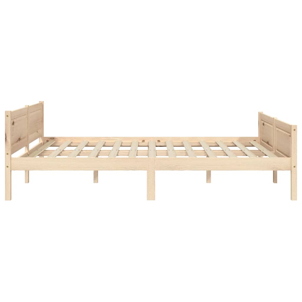 vidaXL Bed Frame | Pine | Solid pinewood, plywood | Double | Bed Frame