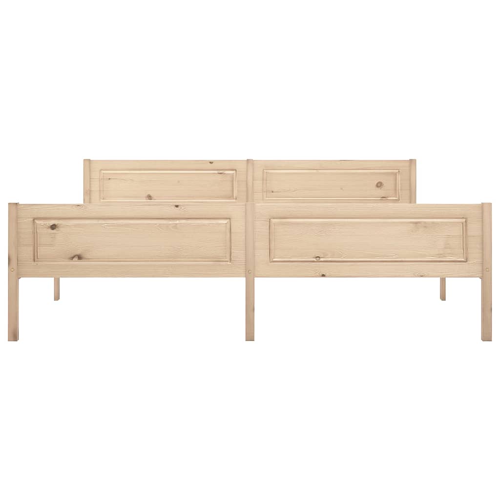 vidaXL Bed Frame | Natural Wood | Solid pine wood, plywood | Super King