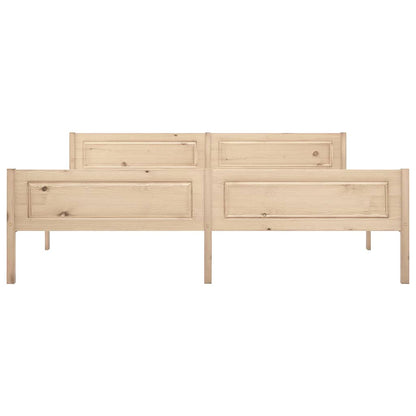 vidaXL Bed Frame | Natural Wood | Solid pine wood, plywood | Super King