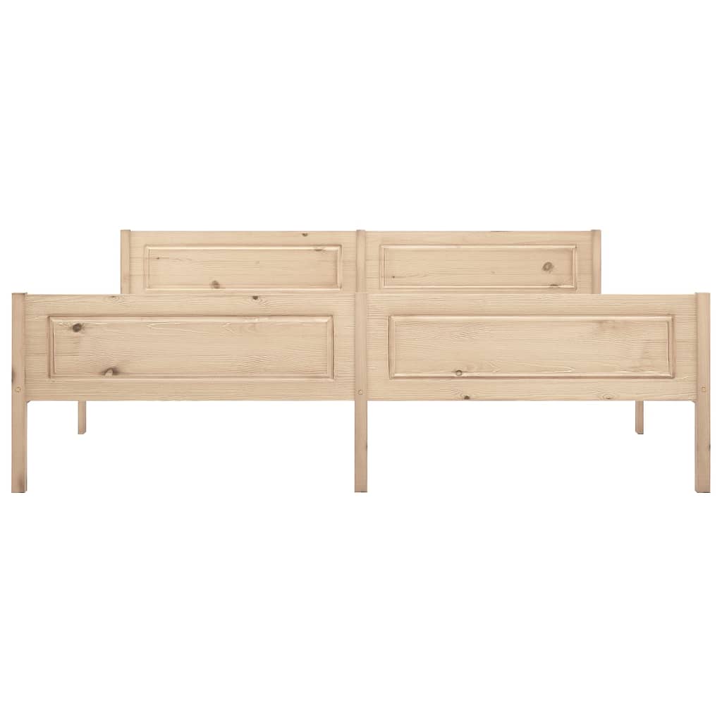 vidaXL Bed Frame | Natural Wood | Solid pine wood, plywood | Super King
