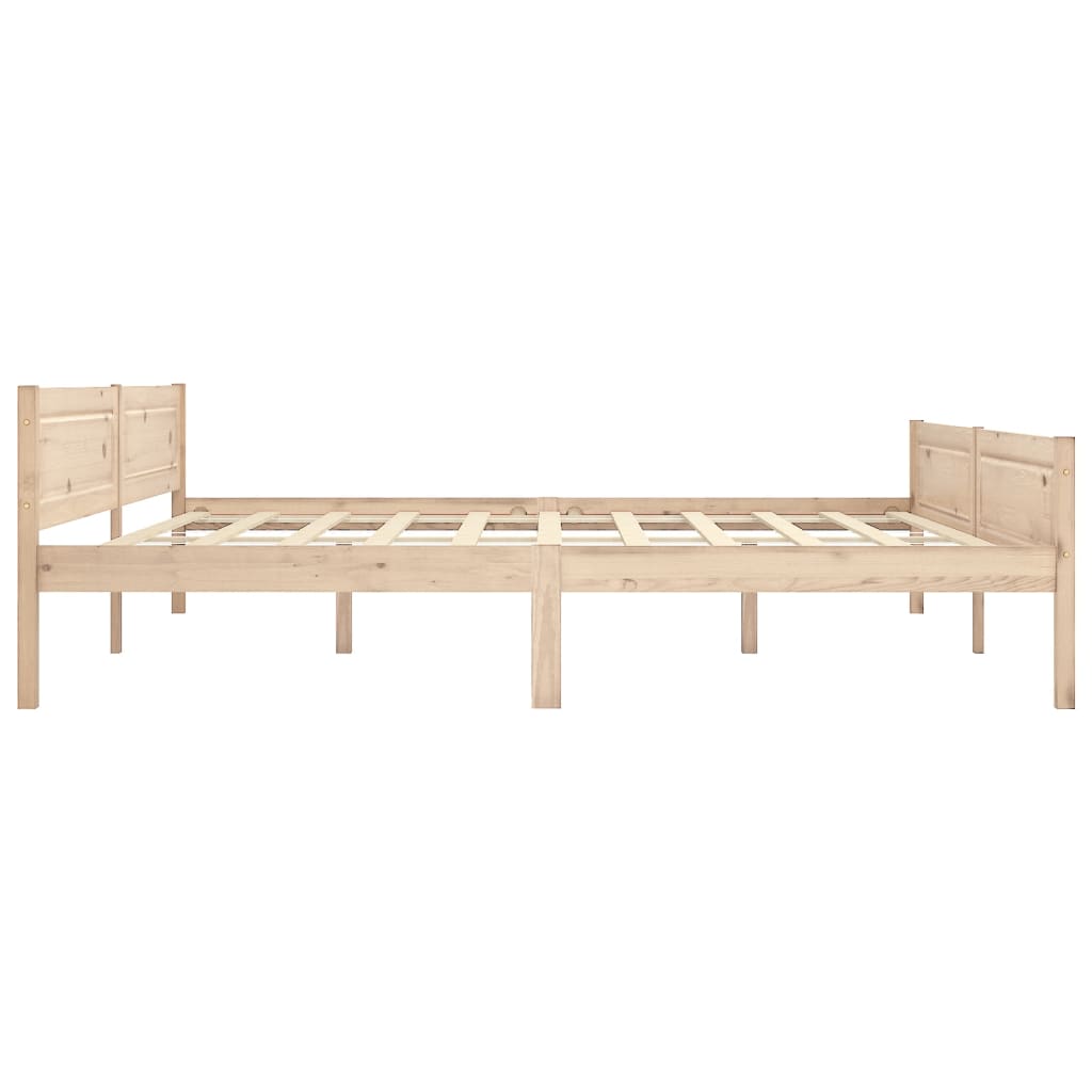 vidaXL Bed Frame | Natural Pine | Solid pinewood, plywood slats | Double