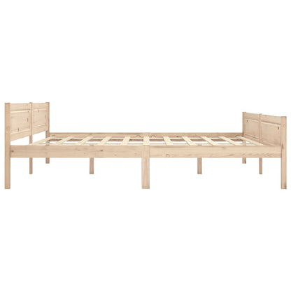 vidaXL Bed Frame | Natural Pine | Solid pinewood, plywood slats | Double