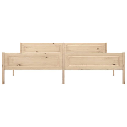 vidaXL Bed Frame | Natural Pine | Solid pinewood, plywood slats | Double