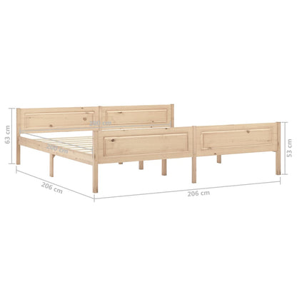 vidaXL Bed Frame | Natural Pine | Solid pinewood, plywood slats | Double