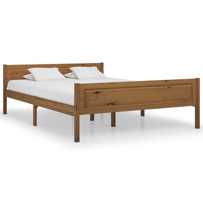 vidaXL Bed Frame | Honey brown | Solid pinewood, plywood | Double