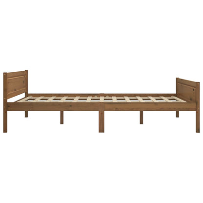 vidaXL Bed Frame | Honey brown | Solid pinewood, plywood | Double