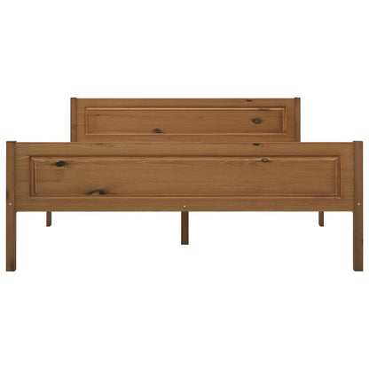 vidaXL Bed Frame | Honey brown | Solid pinewood, plywood | Double