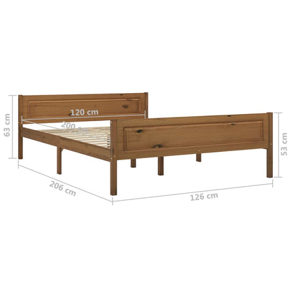vidaXL Bed Frame | Honey brown | Solid pinewood, plywood | Double