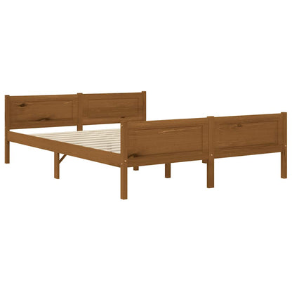 vidaXL Bed Frame without Mattress Solid Pinewood Honey Brown 140x200 cm