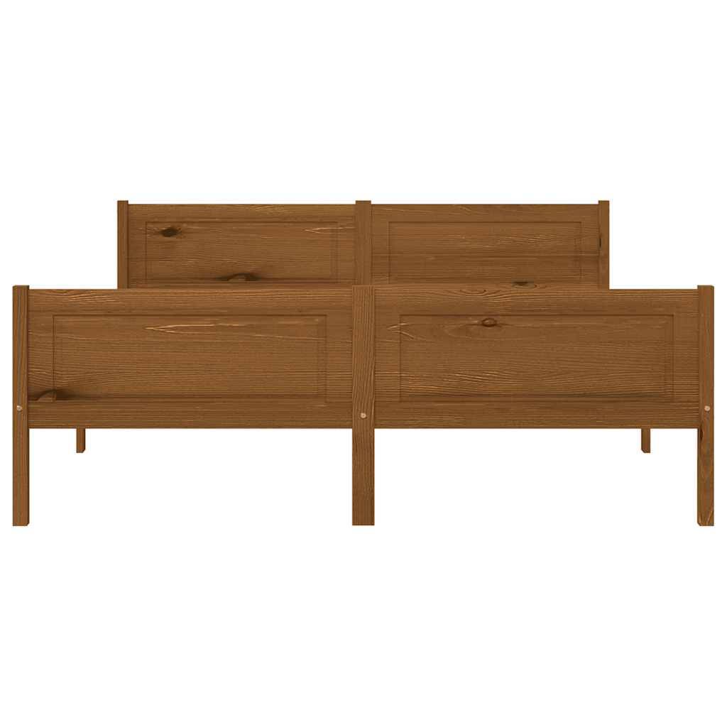 vidaXL Bed Frame without Mattress Solid Pinewood Honey Brown 140x200 cm