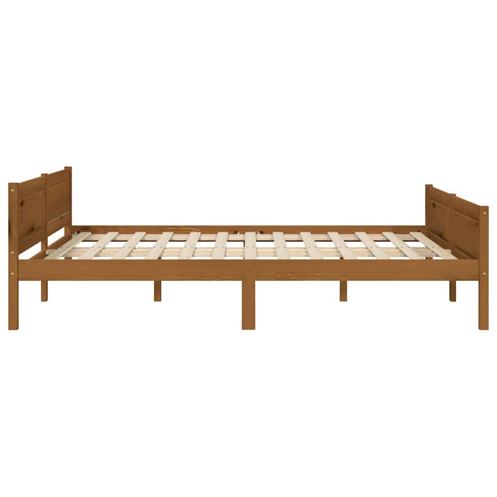 vidaXL Bed Frame without Mattress Solid Pinewood Honey Brown 140x200 cm