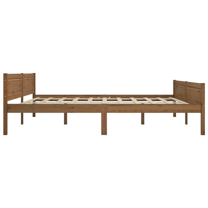 vidaXL Bed Frame | Honey Brown | Solid Pine Wood, Plywood | Double | Bed Frame