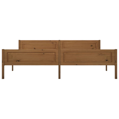 vidaXL Bed Frame | Honey Brown | Solid Pine Wood, Plywood | Double | Bed Frame