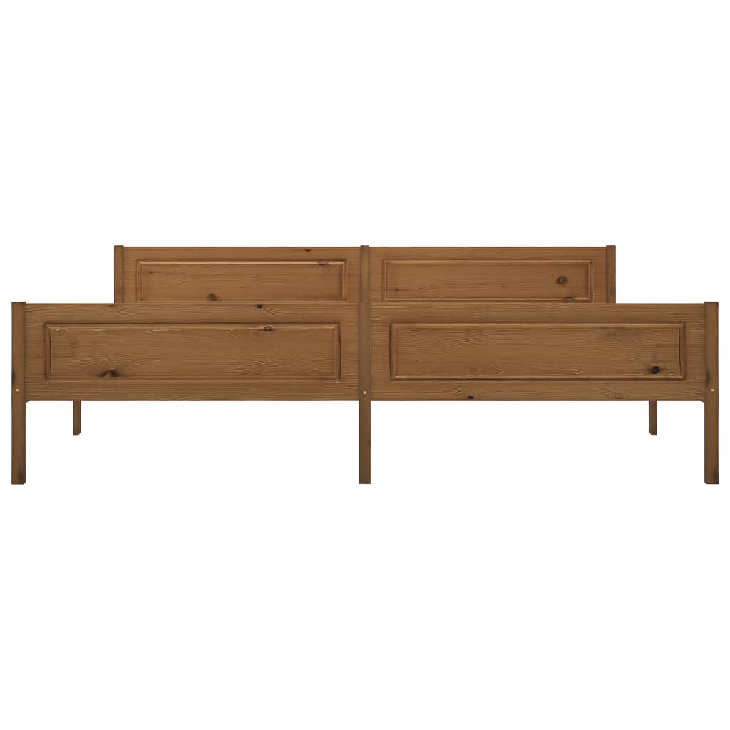 vidaXL Bed Frame without Mattress Solid Pinewood Honey Brown 200x200 cm