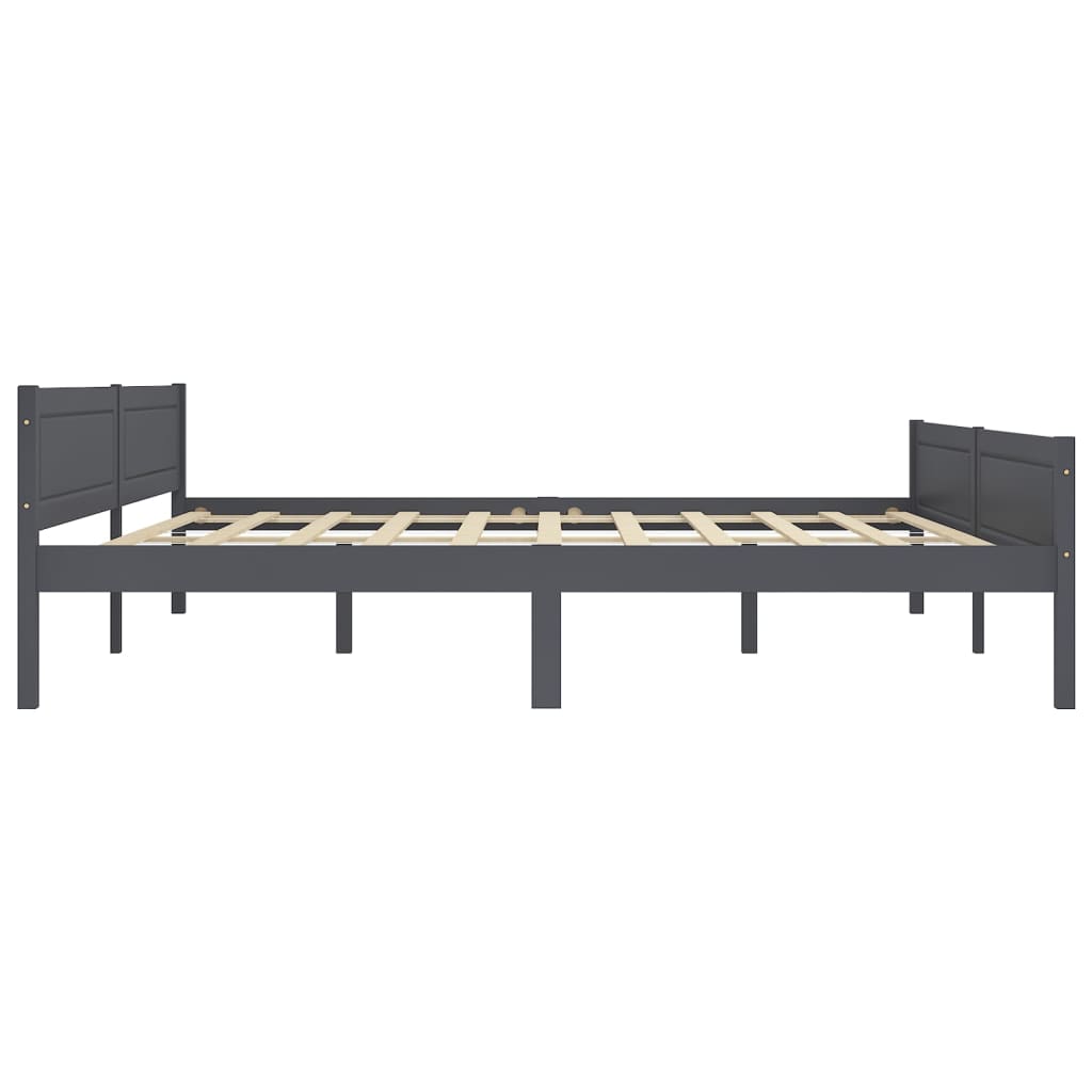 vidaXL Bed Frame without Mattress Solid Pinewood Grey 200x200 cm