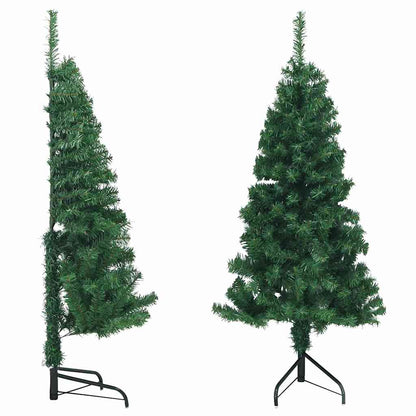 329163 vidaXL Corner Artificial Christmas Tree Green 150 cm PVC