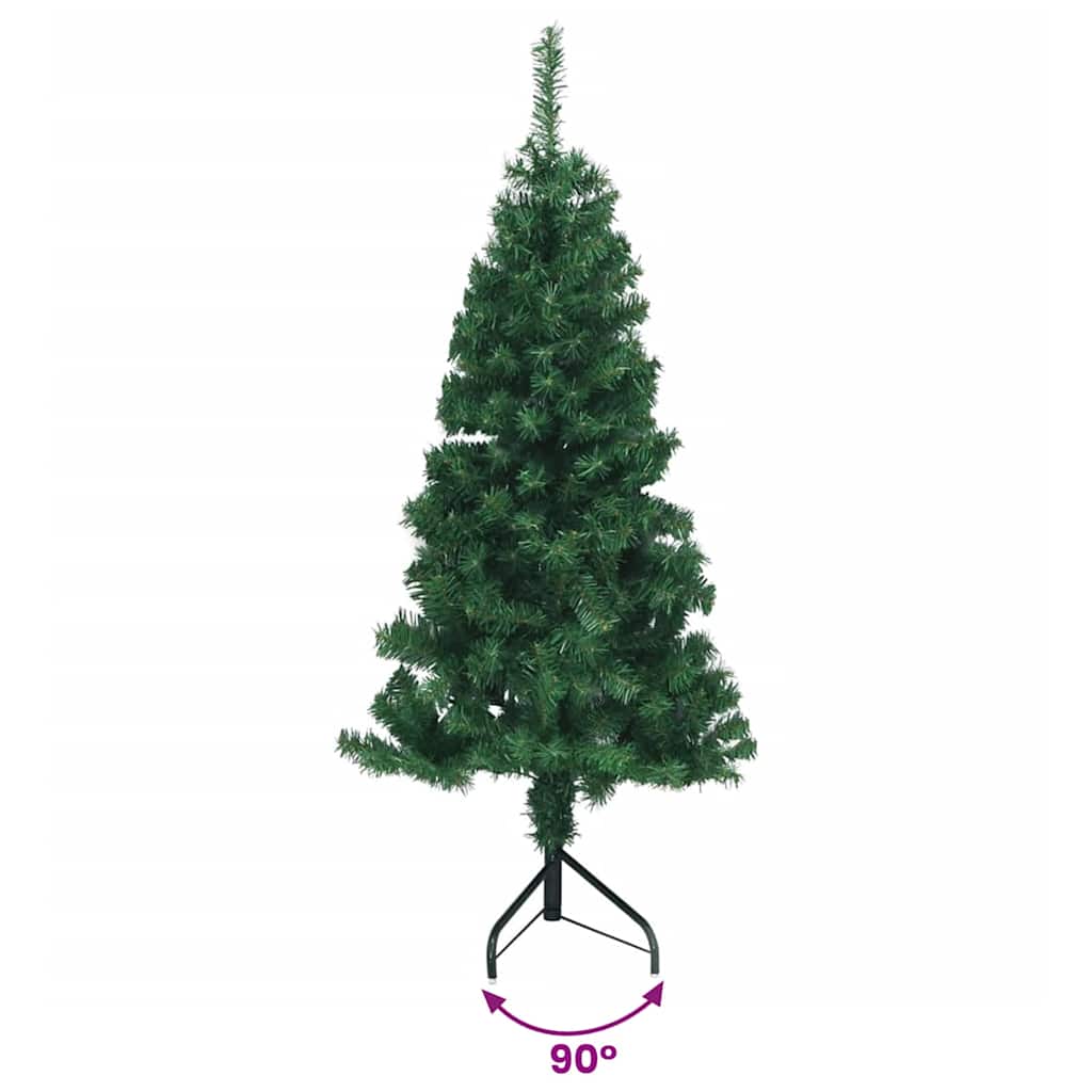 329163 vidaXL Corner Artificial Christmas Tree Green 150 cm PVC