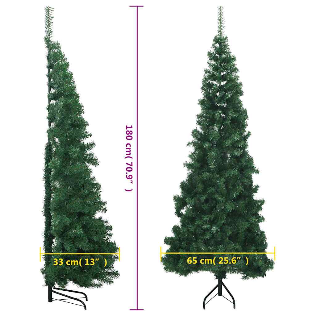 329164 vidaXL Corner Artificial Christmas Tree Green 180 cm PVC