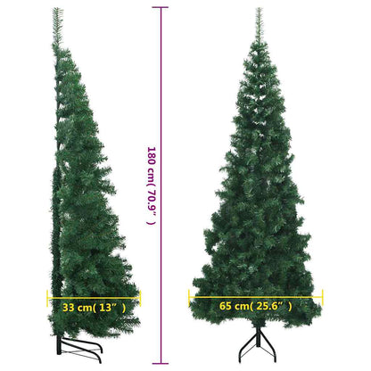 329164 vidaXL Corner Artificial Christmas Tree Green 180 cm PVC