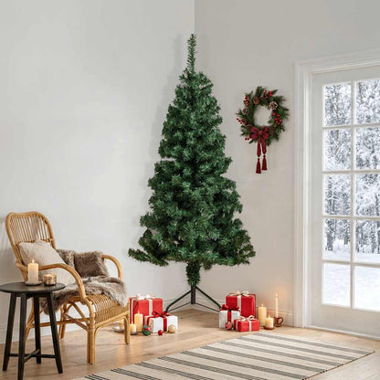 vidaXL Corner Artificial Christmas Tree Green 240 cm PVC