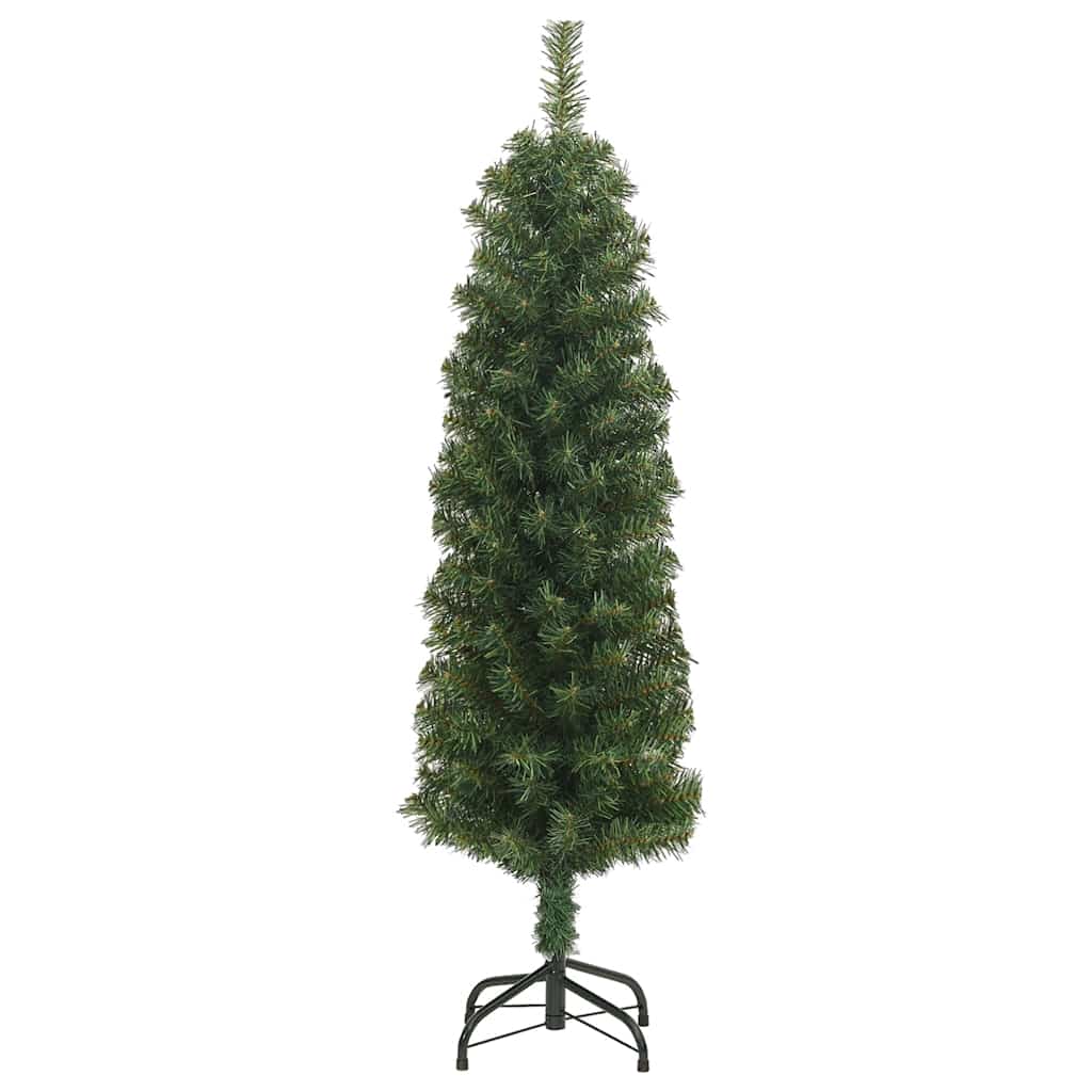 vidaXL Artificial Christmas Tree | Green | PVC, steel | Slim