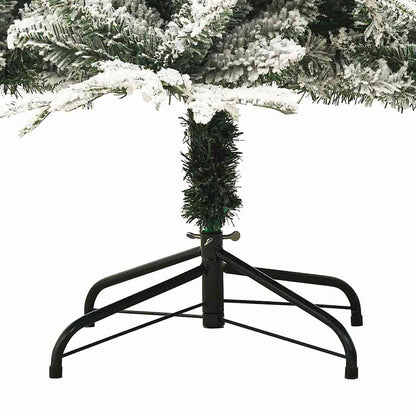 328493 vidaXL Artificial Christmas Tree with Flocked Snow Green 150 cm PVC&PE