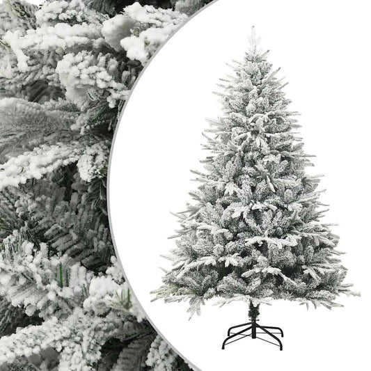 vidaXL Artificial Christmas Tree with Flocked Snow Green 180 cm PVC&PE