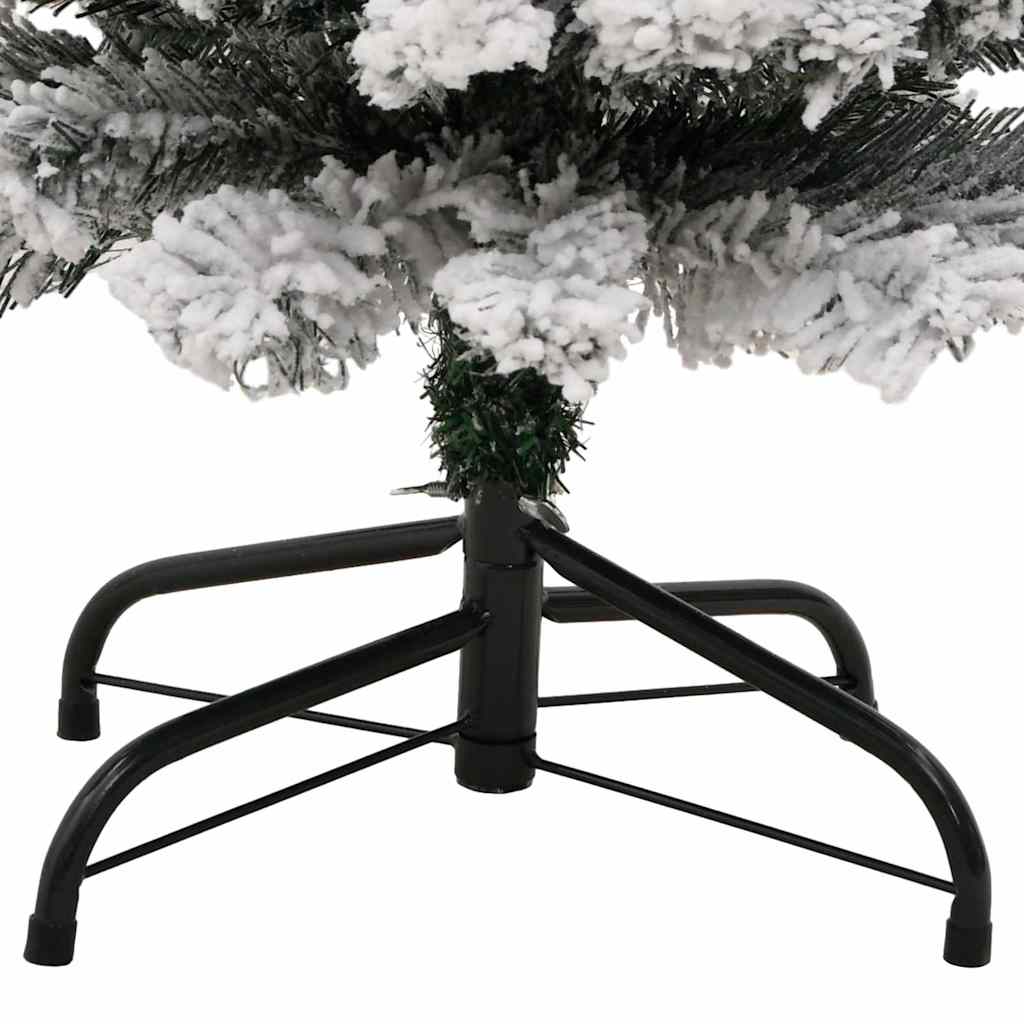 vidaXL Slim Artificial Christmas Tree with Flocked Snow Green 120 cm PVC