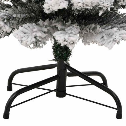vidaXL Slim Artificial Christmas Tree with Flocked Snow Green 120 cm PVC