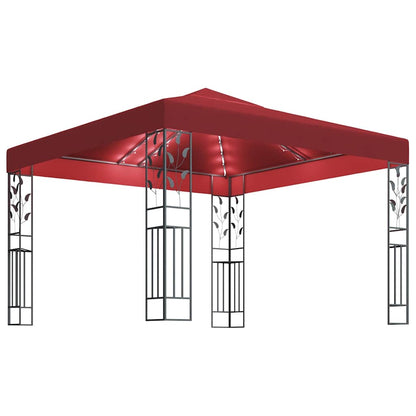 vidaXL Gazebo with LED String Lights 3x3 m Wine Red